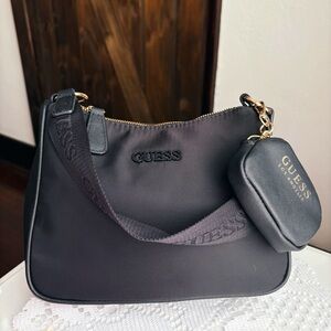 Guess Black Shoulder Bag With Matching Pouch 🖤✨